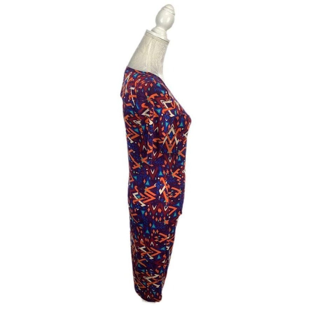 LuLaRoe Geometric Print Julia Dress Colorful XS - Picture 4 of 7